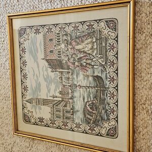 Vintage Framed Tapestry St. Marks Square